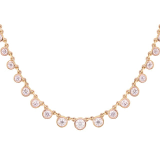 14kt gold graduated diamond bezel necklace