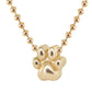 14kt gold dog paw necklace on ball chain