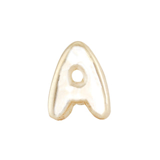 14kt gold diamond bubble initial stud earring