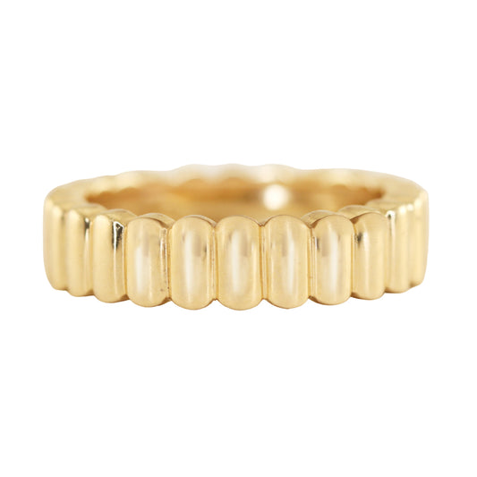 14kt gold ribbed ring