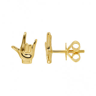 14kt gold rock on studs
