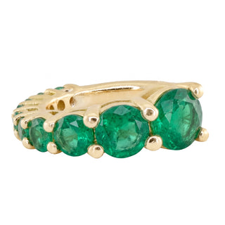 14kt gold graduated emerald ear band
