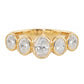 14kt gold five oval diamond bezel ring