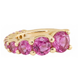 14kt gold graduated pink sapphire ear band