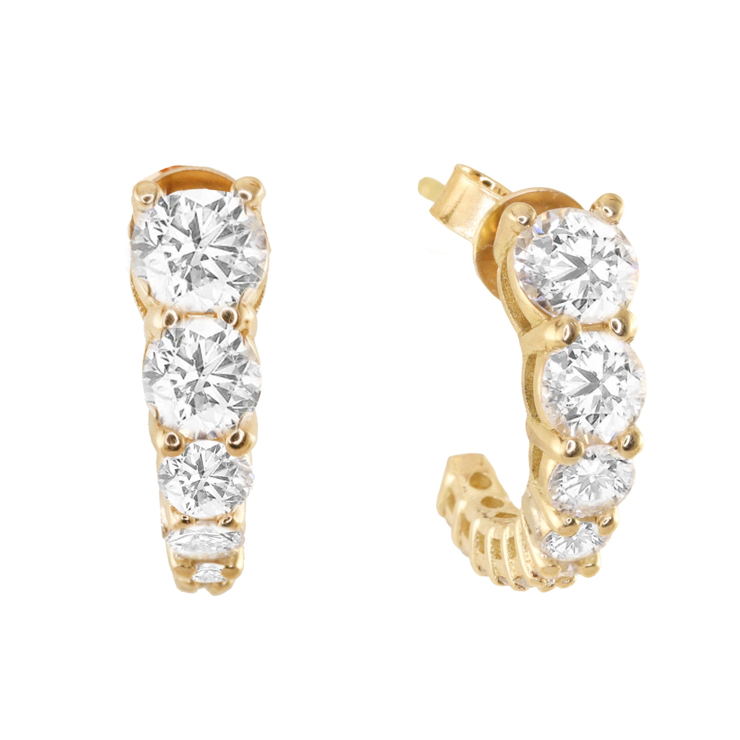 Graduated Hoops 14kt gold graduated diamond hoop – Luna Skye