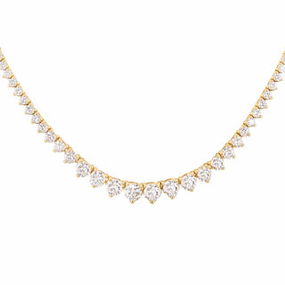 14kt gold graduated round diamond tennis necklace - Luna Skye