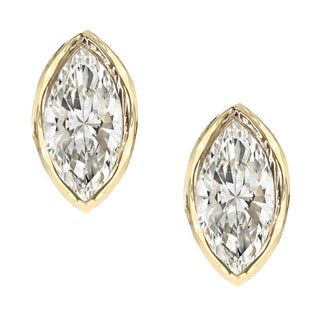 14kt gold and diamond grande marquise studs - Luna Skye