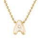 14kt gold grande bubble initial necklace on ball chain