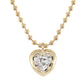 14kt gold classic heart diamond necklace on ball chain