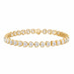 14kt gold heart diamond bezel tennis bracelet