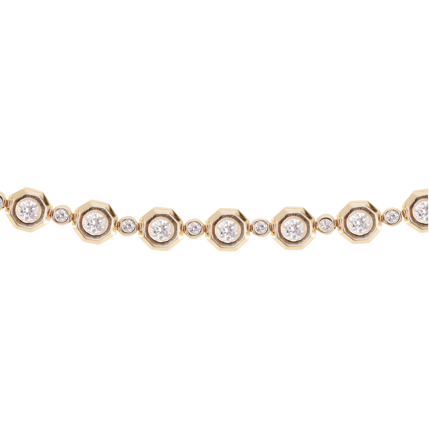 14kt gold and diamond honey comb tennis bracelet