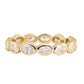 14kt gold horizontal oval diamond bezel band