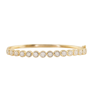 14kt gold diamond illusion bezel bangle