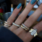 14kt gold baguette diamond coil ring