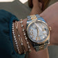 14kt gold diamond bezel paperclip bracelet