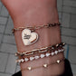 14kt gold row of hearts bracelet - Luna Skye