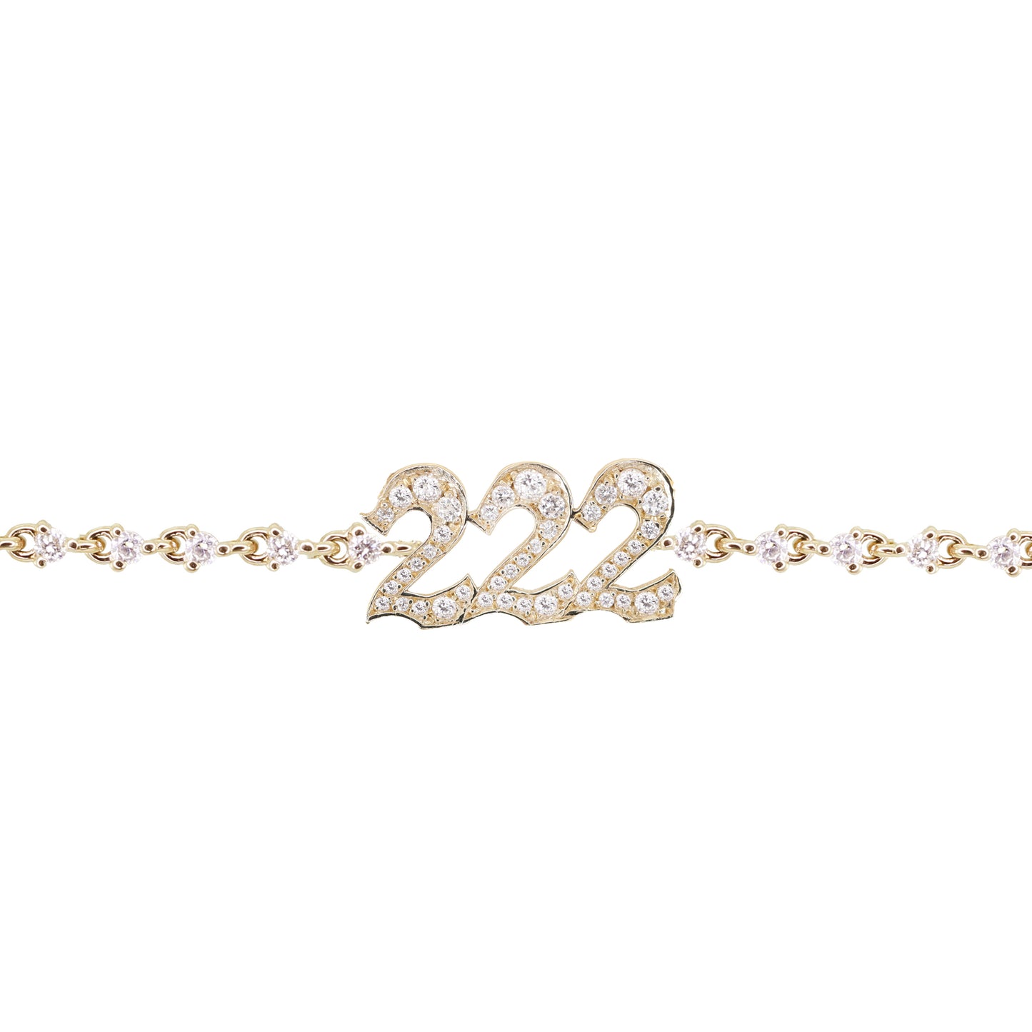 14kt gold and diamond 222 bracelet