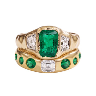 14kt gold and diamond kismet band in forrest