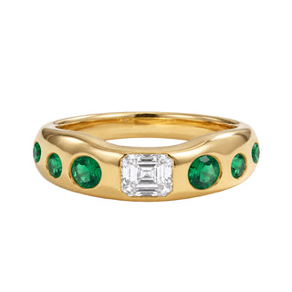 14kt gold and diamond kismet band in forrest