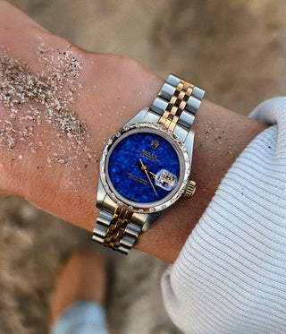 Rolex Datejust Jubilee Two-Tone 26mm Scattered Diamond Bezel With Lapis Dial