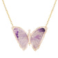 14kt gold and diamond amethyst baby butterfly necklace