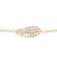 14kt gold baguette diamond leaf bracelet