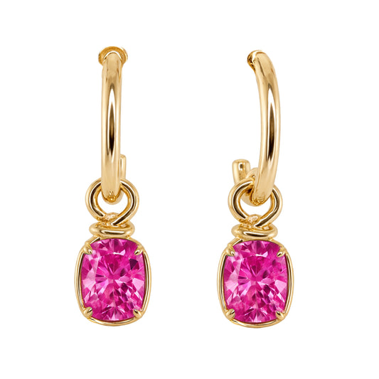 14kt gold pink spinel Marea drop earring