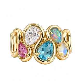 14kt gold four stone Marea Mermaid ring