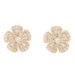 14kt gold leila baguette diamond flower studs