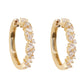 14kt gold floating mixed diamond cut hoop