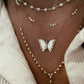 14kt gold full diamond bezel lariat necklace
