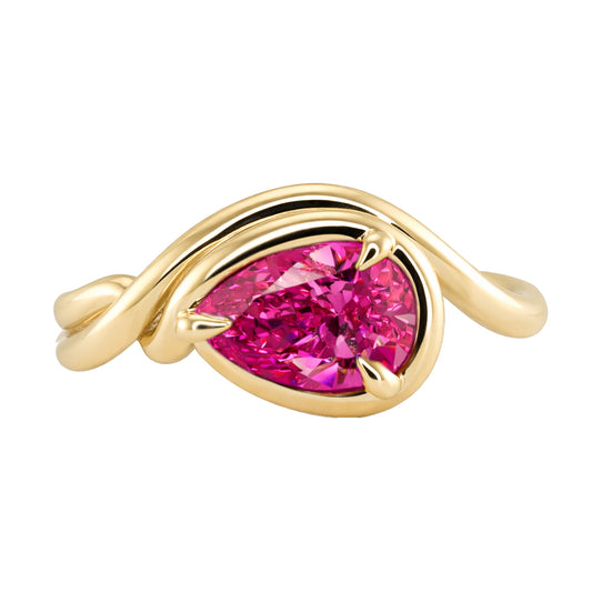14kt gold one pink spinel Marea ring
