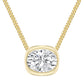 14kt gold and diamond oval cushion bezel necklace