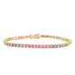 14kt gold pastel rainbow sapphire grande tennis bracelet