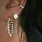 14kt gold diamond claw pearl stud