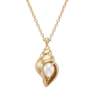 14kt gold pearl shell necklace