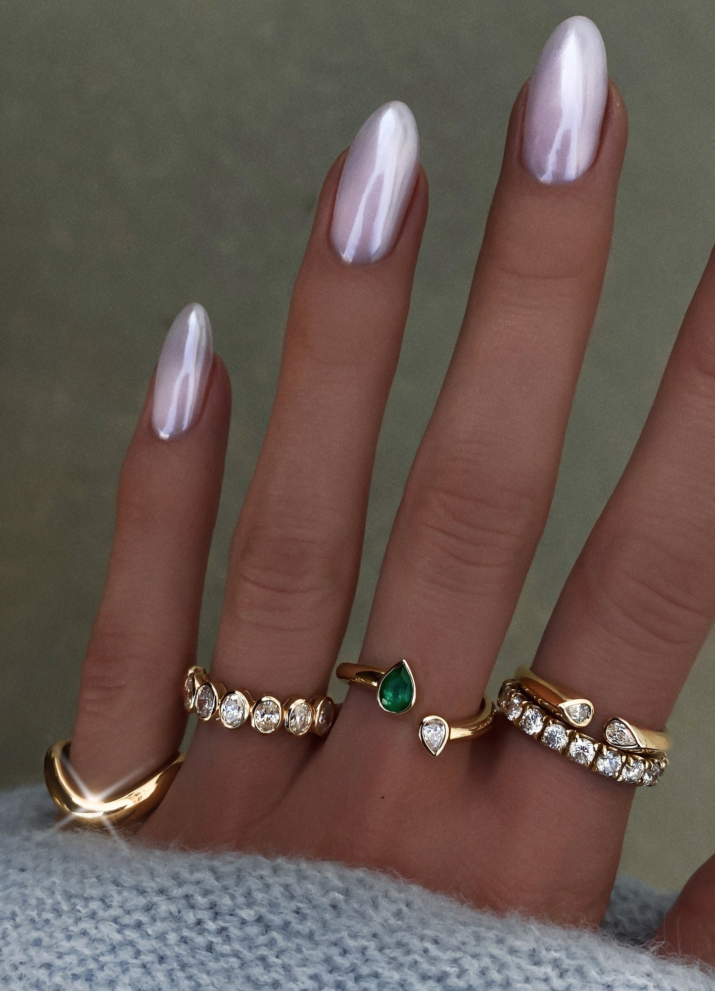 14kt gold and diamond open celine ring