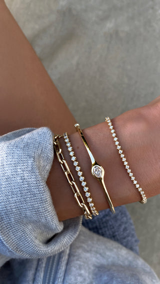 14kt gold thick paperclip chain bracelet