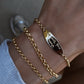 14kt gold hand engraved oval 3mm baby love note bracelet