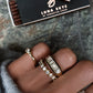 14kt gold channel baguette diamond rectangle signet ring