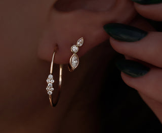 14kt gold and diamond bezel wing hoop - Luna Skye