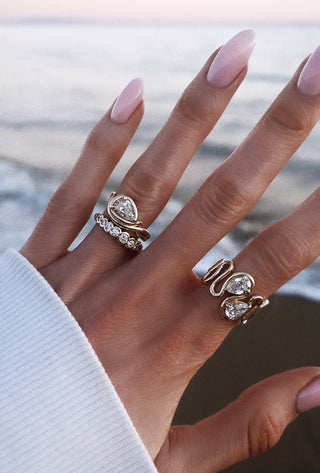 14kt gold two diamond Marea ring