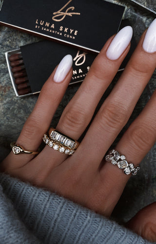 14kt gold mixed diamond cut bezel supernova ring