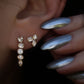 14kt gold mixed diamond bezel drip stud earrings