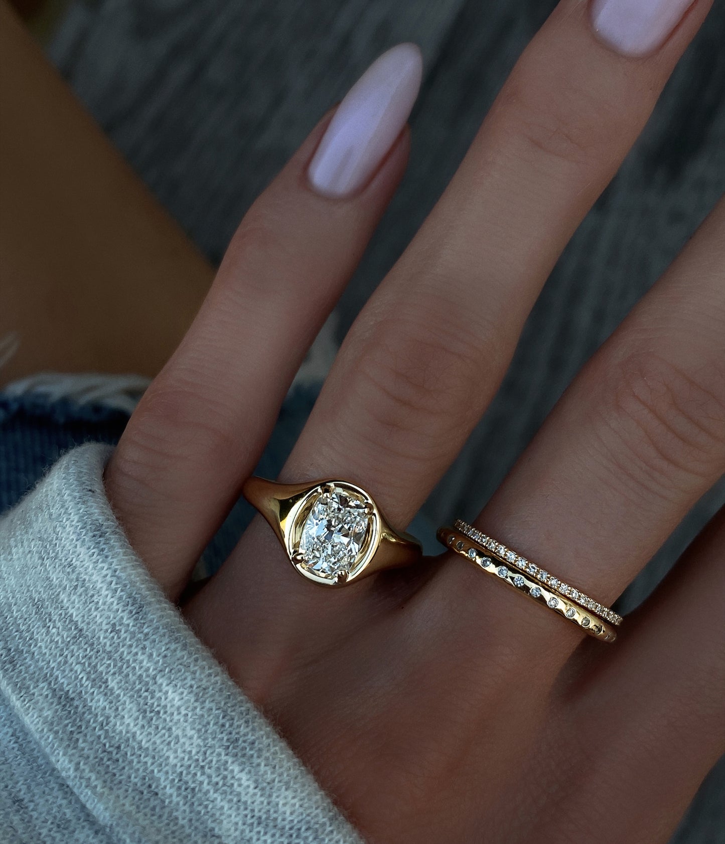 14kt gold and diamond eternity band