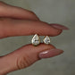 14kt gold baby teardrop diamond bezel hoop