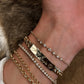 14kt gold hand engraved cuban chain love note bracelet