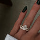 14kt gold mixed oval emerald diamond half eternity band