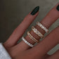 14kt gold mixed oval emerald diamond half eternity band