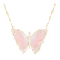 14kt gold and diamond pink opal baby butterfly necklace